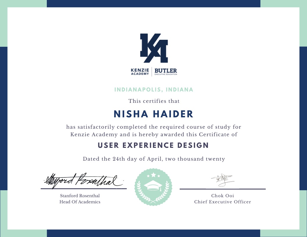 User Experience Certificate